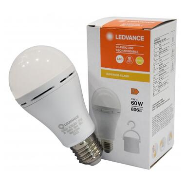Лампа світлодіодна LEDVANCE акумуляторна A60 8W 806Lm 2700К E27 (4099854102417) фото №1