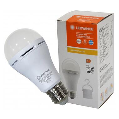 Лампа світлодіодна LEDVANCE акумуляторна A60 8W 806Lm 6500К E27 (4099854102431) фото №1