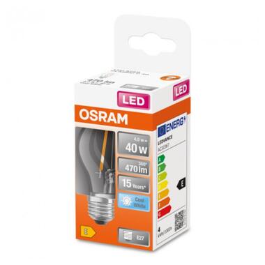 Лампочка Osram LED CL P40 4W/840 230V FIL E27 (4058075435148) фото №4