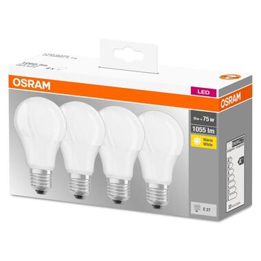 Набор ламп 4шт OSRAM LED E27 10Вт 2700К 1055Лм A60 (4058075184992) фото №1
