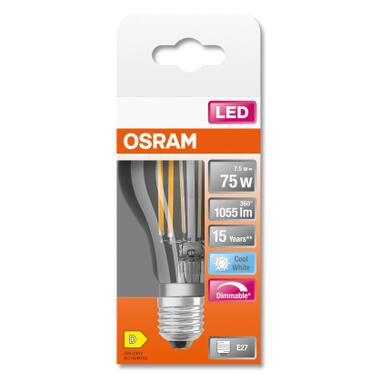 Лампочка Osram LED CLA75 DIM 7,5W/840 230V FIL E27 (4058075434967) фото №4