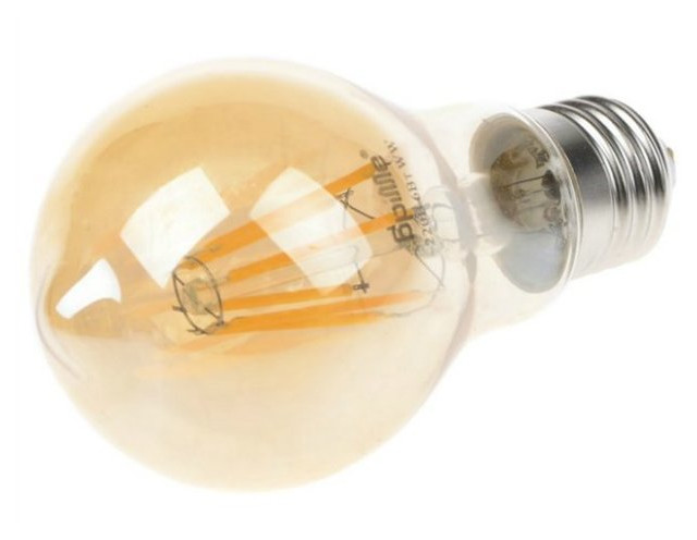 Лампа світлодіодна Brille LED E27 6W 6 pcs WW A60-T COG (мат. золото) фото №1