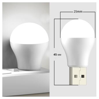 Лампа світлодіодна USB Lesko 2023 для повербанку фото №2