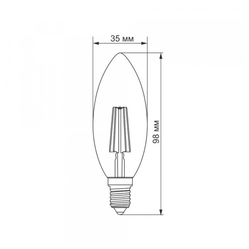 LED лампа TITANUM Filament C37 4W E14 4100K (TLFC3704144) фото №3