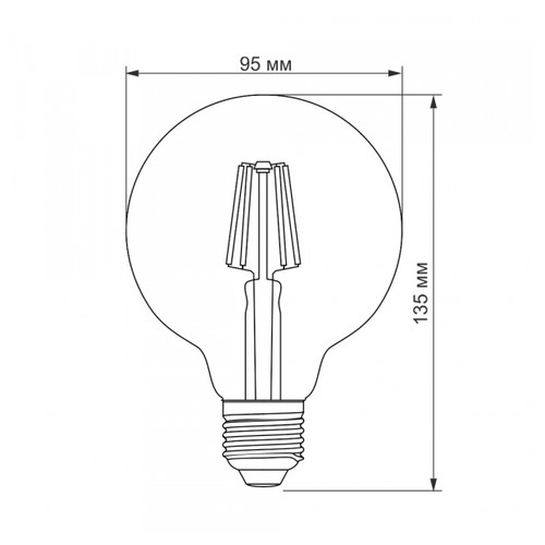 LED лампа TITANUM Filament G95 6W E27 2200K бронза (TLFG9506272A) фото №3
