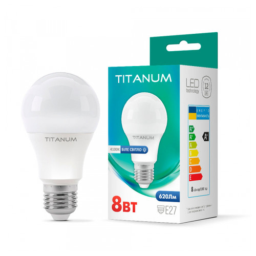 LED лампа TITANUM A60 8W E27 4100K (TLA6008274) фото №1