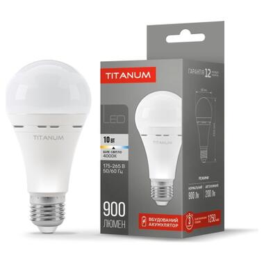 Лампочка TITANUM LED акумуляторна A68 10W E27 4000K 220V (TL-EMA68-10274) фото №1