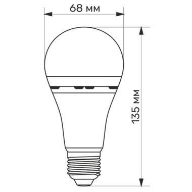 Лампочка TITANUM LED акумуляторна A68 10W E27 4000K 220V (TL-EMA68-10274) фото №3