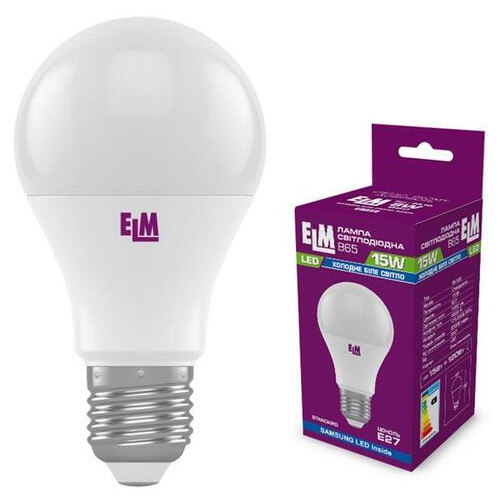 Лампа світлодіодна стандартна ELM 15W E27 4000K 18-0194 фото №1