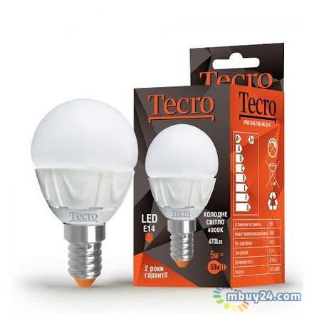 Світлодіодна лампа Tecro PRO-G45-5W-4K-E14 5W 4000K E14 фото №1