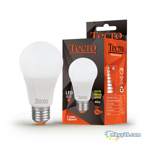 Світлодіодна лампа Tecro PRO-A60-9W-3K-E27 9W 3000K E27 фото №1
