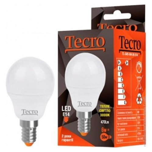 Лампочка світлодіодна Tecro TL-G45-6W-3K-E14 фото №1