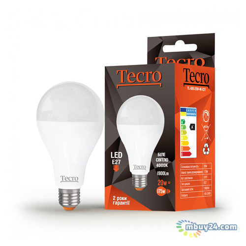 Лампа LED Tecro TL-A80-20W-4K-E27 20W 4000K E27 фото №1