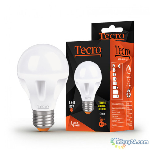Світлодіодна лампа Tecro T2-A60-5W-3K-E27 5W E27 фото №1