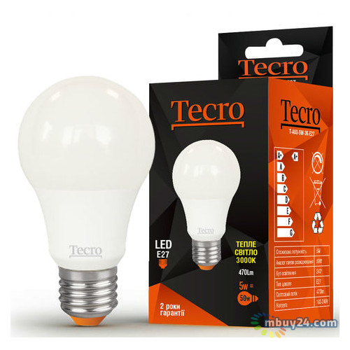 Світлодіодна лампа Tecro T-A60-5W-4K-E27 5W E27 фото №1
