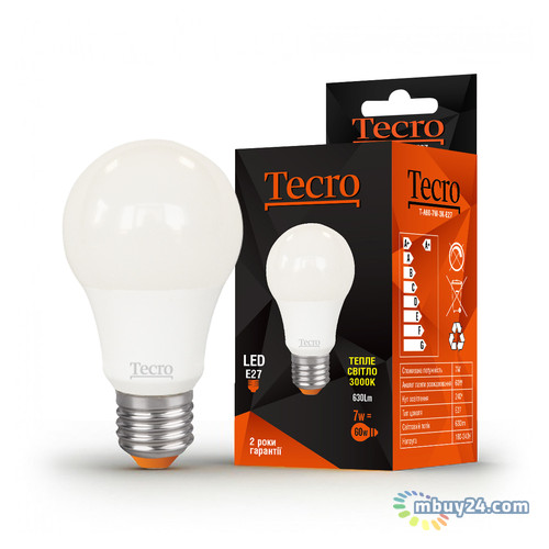Світлодіодна лампа Tecro T-A60-7W-3K-E27 7W E27 фото №1