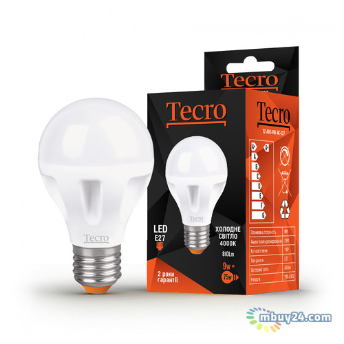 Світлодіодна лампа Tecro T2-A60-9W-4K-E27 9W E27 фото №1