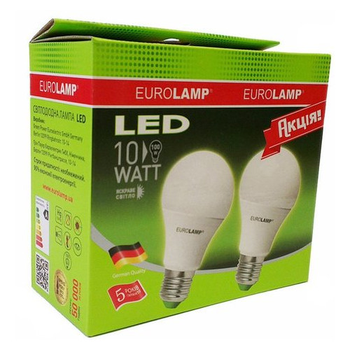 Світлодіодна лампа Eurolamp E27 MLP-LED-A60-10274(E) фото №1