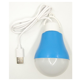 USB-світильник з LED-лампочкою Dengos, шнур ~1м, 5V, 5W, Blue (LED-BULB-5V5W-BLUE) фото №3