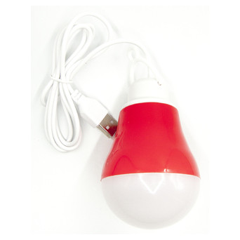 USB-світильник з LED-лампочкою Dengos, шнур ~1м, 5V, 5W, Red (LED-BULB-5V5W-RED) фото №1