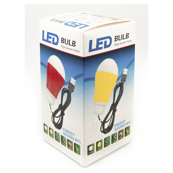 USB-світильник з LED-лампочкою Dengos, шнур ~1м, 5V, 5W, Red (LED-BULB-5V5W-RED) фото №4