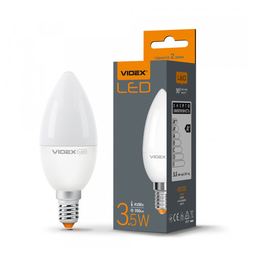 LED лампа VIDEX C37e 3.5W E14 4100K (VL-C37e-35144) фото №1
