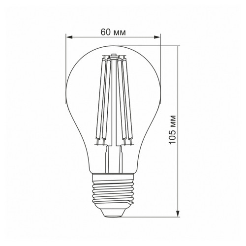 Світлодіодна лампа VIDEX Filament A60F 10W E27 4100K (VL-A60F-10274) фото №3