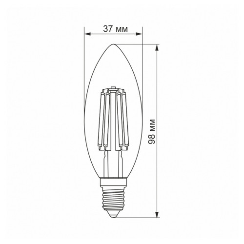Світлодіодна лампа VIDEX Filament C37F 6W E14 3000K (VL-C37F-06143) фото №3