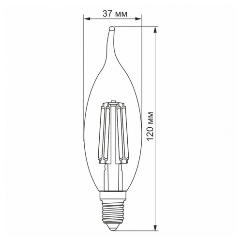 Світлодіодна лампа VIDEX Filament C37FtA 6W E14 2200K бронза (VL-C37FtA-06142) фото №3