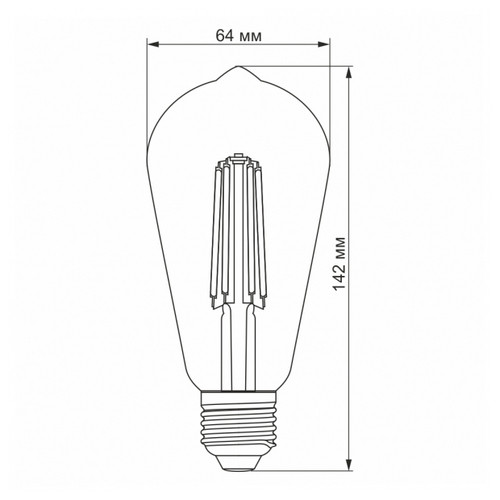 Світлодіодна лампа VIDEX Filament ST64FA 10W E27 2200K бронза (VL-ST64FA-10272) фото №3