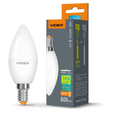 Лампочка Videx LED C37h 4.9W E14 4100K (VL-C37h-49144) фото №3