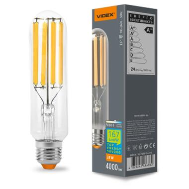 Лампочка Videx LED Filament T38F 24W E27 5000K (VL-T38F-24275) фото №3