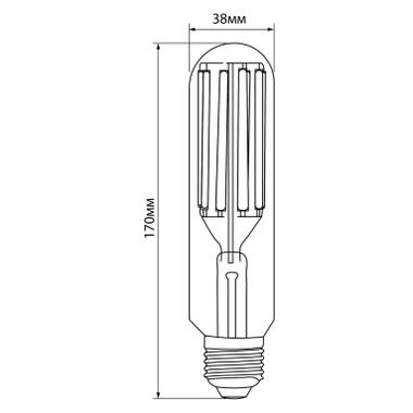 Лампочка Videx LED Filament T38F 24W E27 5000K (VL-T38F-24275) фото №2