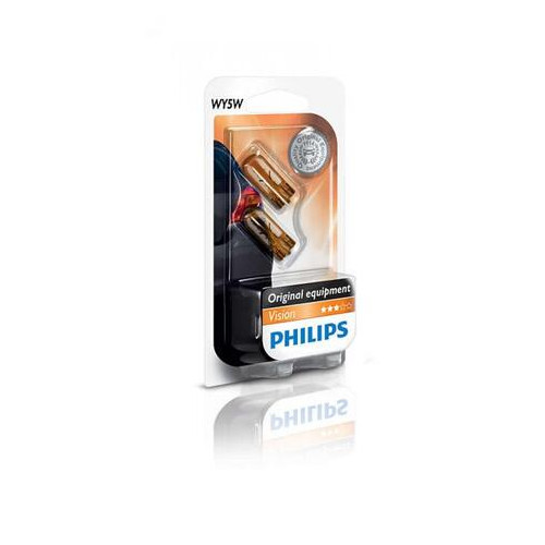 Лампа розжарювання Philips WY5W, 2шт/блістер 12396NAB2 фото №1