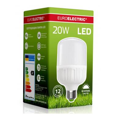 Лампа Euroelectric LED Plastic 20W E27 4000K (LED-HP-20274(P)) фото №2