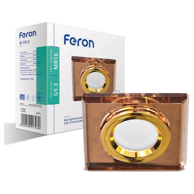 Світильник точковий вбудований Feron 8170-2 коричневий + золото фото №1