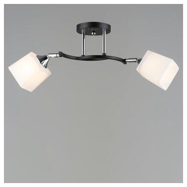 Люстра потолочная Light House SRS-20351/2 BK+CR с поворотным механизмом черная + хром плафоны белые  фото №1