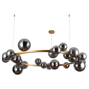 Люстра молекула подвесная кольцо Levistella 918LP267-24 XGD+BK золото плафоны черные фото №1