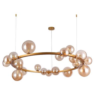 Люстра молекула подвесная кольцо Levistella 918LP267-24 XGD+BR золото плафоны коричневые фото №1