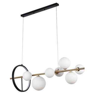 Люстра молекула подвесная Levistella 918LP267-7 GAB+WH черная + бронза плафоны белые фото №1