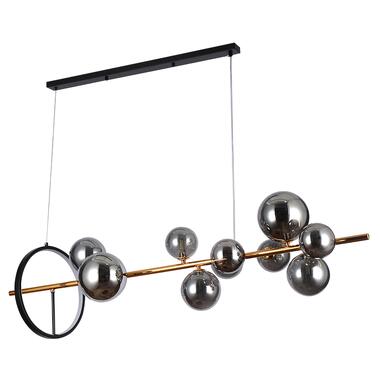 Люстра молекула подвесная Levistella 918LP267-10 DDG+BK черная + золото плафоны черные фото №1