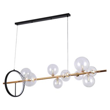 Люстра молекула подвесная Levistella 918LP267-10 DDG+CL черная + золото плафоны прозрачные фото №1