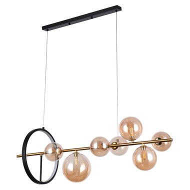 Люстра молекула подвесная Levistella 918LP267-7 GAB+BR черная + бронза плафоны коричневые фото №1