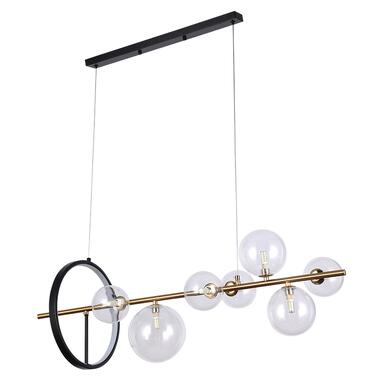 Люстра молекула подвесная Levistella 918LP267-7 GAB+CL черная + бронза плафоны прозрачные фото №1