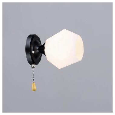 Светильник настенный Бра Light House SRS-19446/1W BK+CR черная + хром плафон белый фото №1