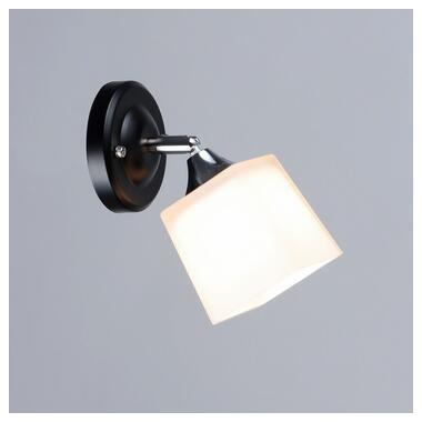 Светильник настенный Бра Light House SRS-20351/1W BK+CR с поворотным механизмом черная + хром плафон белый фото №1