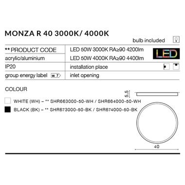 Потолочный светильник AZzardo MONZA R 40 AZ2267 (SHR673000-50-BK) фото №3