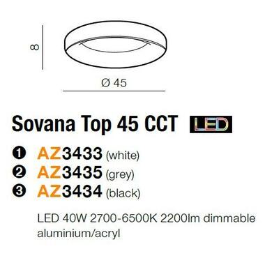Потолочный светильник AZzardo SOVANA 45 CCT LED AZ3434 фото №3