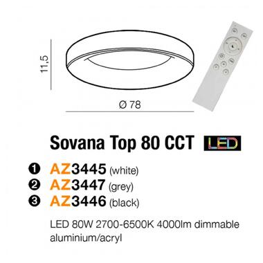 Потолочный светильник AZzardo SOVANA 80 CCT LED AZ3446 фото №2