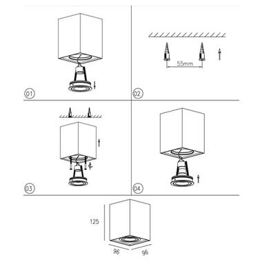 Точечный светильник Zuma Line QUADRO 89200-WH фото №3
